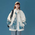 Load image into Gallery viewer, Now on sale [FKZ series] ★Jacket★ Outerwear 2color floral pattern switching unisex unique large size beige black
