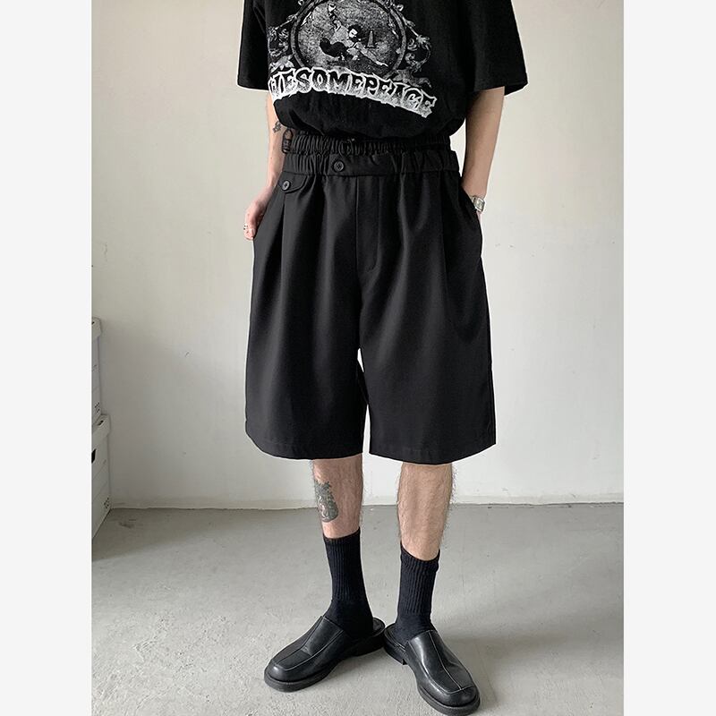 [AIMAKOU Series] ★Shorts★ Shorts 3color Unisex Men's Elastic Waist Black Brown Blue