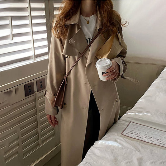 [ZHENMANZI series] ★Trench coat★ 2color long length coat outerwear for improving temperament, commuting, dating