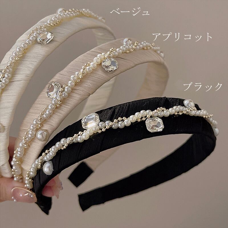 [Rainou Series] ★Headband★ 3color Hair Ornament Ladies Accessories Black Beige Apricot