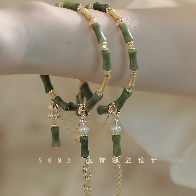 [SOME Series]★Bangle★ 2 Types Bamboo Bracelet Ladies Accessories Present Green Green