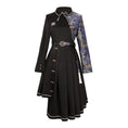 Load image into Gallery viewer, Manager recommended! [Dust Smoke Cloud Dream---Fightless City Series] ★China style dress★ With belt, long sleeves, switching, floral pattern, black, black, irregular, SML
