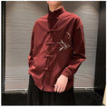 Load image into Gallery viewer, [Nishiki Tang Cloth Series]★Shirt★ 2color Tops Bamboo Bamboo Embroidery Unisex Men's Large Size Black Wine Red
