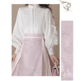 Load image into Gallery viewer, [Kaede bamboo---Hanako rabbit series] ★China style setup★ 2-piece set, long sleeve shirt + windshield skirt, coming-of-age ceremony, everyday wear, white, pink
