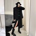 Load image into Gallery viewer, [OCTOBER Series]★China style skirt★ Slit green Green Chinese button Black Black slimming
