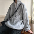 Load image into Gallery viewer, [Emeisa Series] ★Sweater★ 3color Knit Tops Unisex Men's Hooded Vertical Striped Casual
