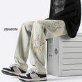 Load image into Gallery viewer, [Emeisa Series] ★Denim Pants★ Bottoms Pants Unisex Men's Retro Star Star Large Size
