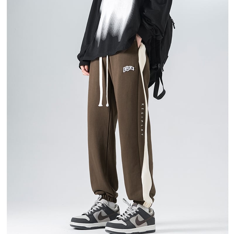 [KADISHOU Series]★Casual Pants★ 3color Pants Sports Style Unisex Men's Color Scheme Beige Black Coffee Color