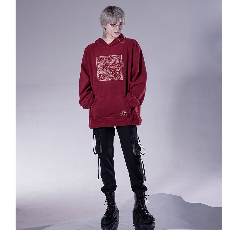 [Qingtang---Longteng Series] ★China style hoodie★ 2color embroidery Chinese clothing, thick, warm, unisex, men's, easy to match