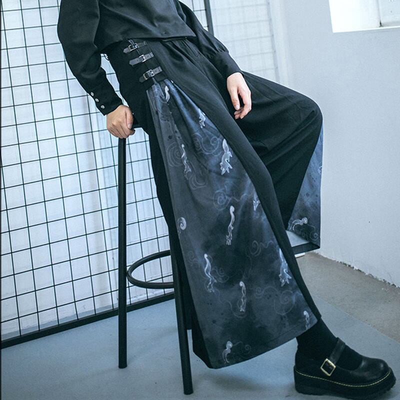 [Old Monster---Fox Shadow Series] ★China style pants★ Bottoms Trousers Wide pants Fox Fox Black Black SML XL