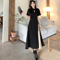 Load image into Gallery viewer, [DONGXIAOJIE series] ★China style dress★ Summer clothes, fake layered, large size, slimming, plain color, commuting
