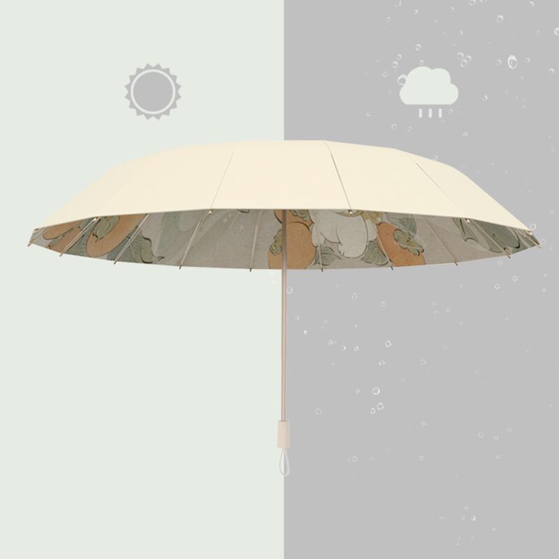 [BEIKA Series] ★China style umbrella★ 16 ribs, 6 types of floral patterns to choose from, rain &amp; sunshine, tri-fold umbrella, dual use, manual, rainy season, rainproof soup, sun protection, rabbit, rabbit