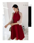 Load image into Gallery viewer, [JKJS Series] Chinese-style dress, short-length Chinese dress, improved Chinese dress, improved Tang costume, improved Hanfu, Chinese-style clothes, Chinese clothes, concerts, parties, SML LL, slimming, girls' parties, reunions, weddings, black, red
