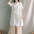 Load image into Gallery viewer, [Kofuku Series]★China style shirt★ 4color long shirt ethnic style blue white pink yellow
