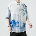 Load image into Gallery viewer, [MOWENZHAI Series]★Chinese style shirt★ Tops, unisex, men's print, large size, summer clothes, Chinese clothes
