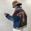 Load image into Gallery viewer, [ZHENLINA series] ★China style jacket★ Ethnic style denim jacket outerwear casual unique cute blue blue
