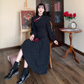 Load image into Gallery viewer, [Dong Xiaojie Series] ★Chinese style dress★ Large size Chinese dress Black Black improved cheongsam dress Long length Slim
