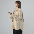 Load image into Gallery viewer, [Fujiiman Series]★Shirt★ 3color long sleeve shirt unisex men's black blue light brown
