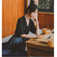 Load image into Gallery viewer, [Shobosho Series] ★Chinese-style shirt★ Hanfu shirt, plain, easy to match, black, SML, improves your temperament
