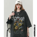 [SENSU Series]★T-shirt★ Tops 4color Unisex Men's Retro Loose Summer Clothes Short Sleeve T-shirt SML XL 2XL