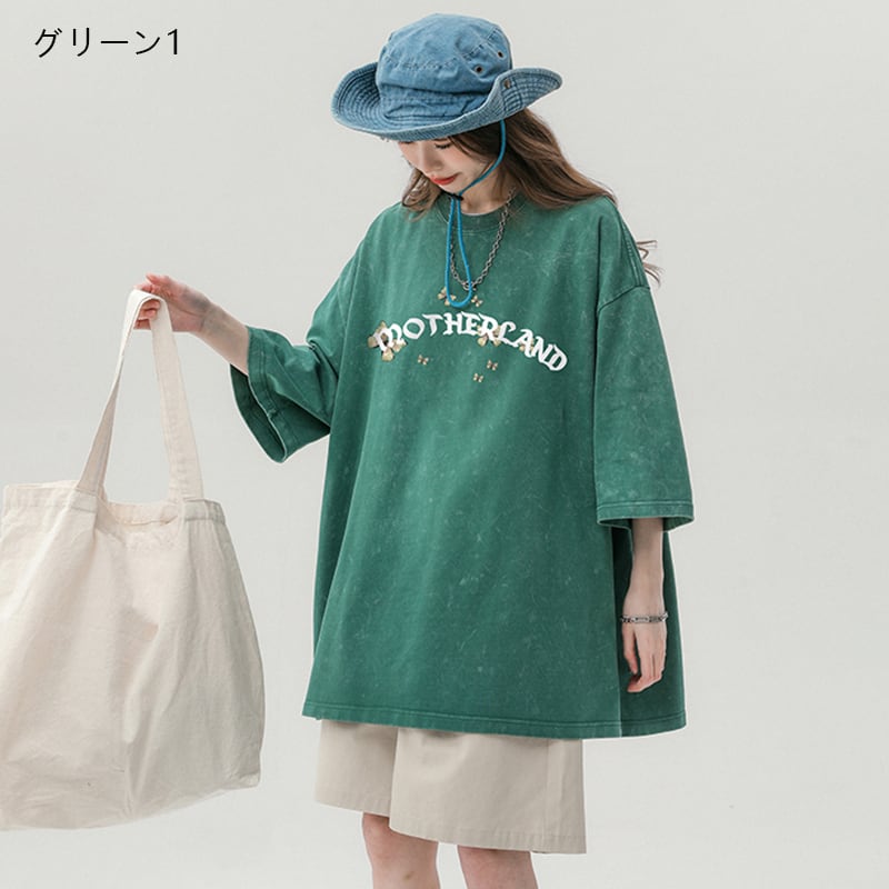 【SENSUシリーズ】★Tシャツ★ 5color トップス レトロ 可愛い 男女兼用 メンズ 半袖Tシャツ 原宿風