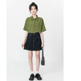 Load image into Gallery viewer, [WEIWU Series]★Shirt★ Tops Designed Women's Short Sleeve Fashion SML Green Green
