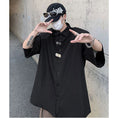 Load image into Gallery viewer, [Reminiscence of Youth Series]★Shirt★ Tops Unisex Men's Short Sleeve Shirt Black Black Fashion Simple
