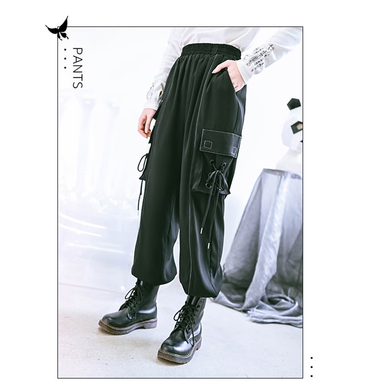 [Ancient monster---Swallow tail butterfly series]★Pants★ Regular type or brushed lining type Bottoms Casual pants Butterfly Slimming SML XL 2XL Black Black Original