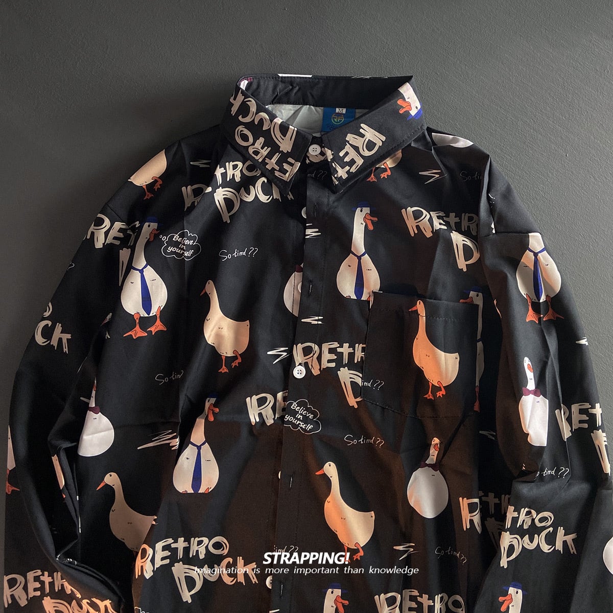 [Escaped Earth Series]★Shirt★ 2color Long Sleeve Shirt Tops Dog Animal Pattern Unisex Men's ML XL 2XL Duck Camo