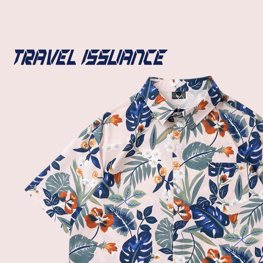 【TRAVEL ISSUANCEシリーズ】★花柄シャツ★ プリント 男女兼用 メンズ 個性的 ゆったり 合わせやすい