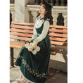 Load image into Gallery viewer, [Nan Kemu Series] ★One Piece★ Long Length Velvet Embroidery Women's Commuting Date Green Green SML XL
