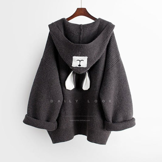 [YIDENGNA Series] ★Outer★ Sweater Cardigan 2color Cartoon Gray Orange