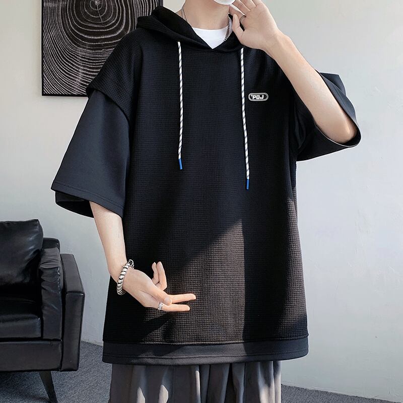 [KCSJ Series] ★Parker★ 2color Tops Unisex Men's Large Size Switchable Easy to Match White Gray Black