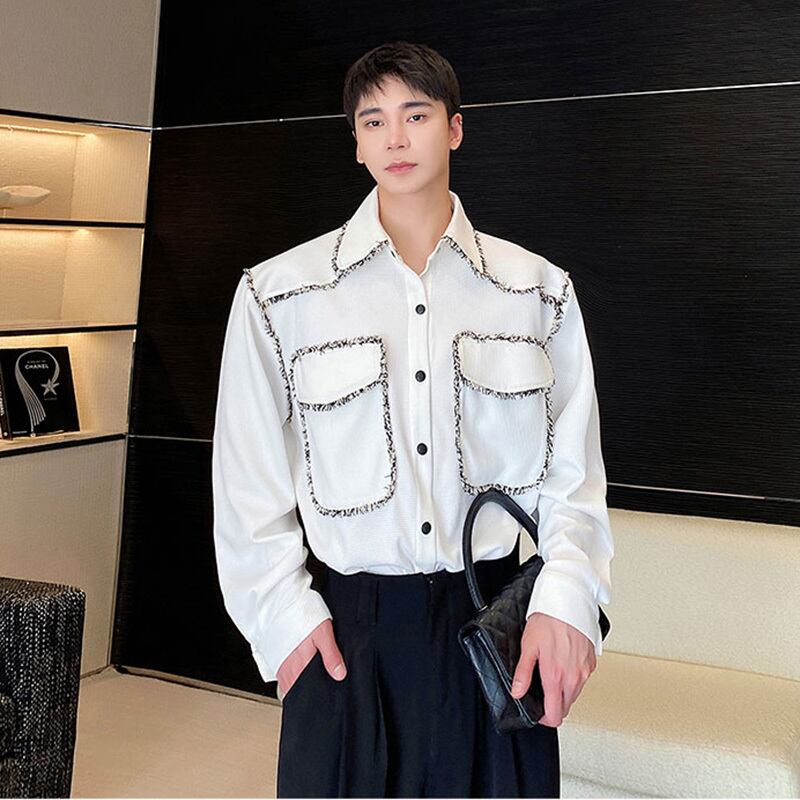 [Illustrated Series]★Shirt★ 2color Tops Unisex Men's Spring Clothes Long Sleeve Shirt Black White Stylish Easy to Match