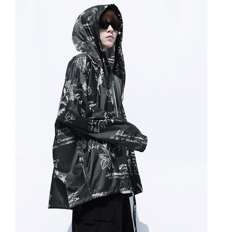 [SIN87 Series] ★UV protection★ UPF50+ Unique black Sun protection Cooling protection Thin outerwear Loose fit Unisex Men's