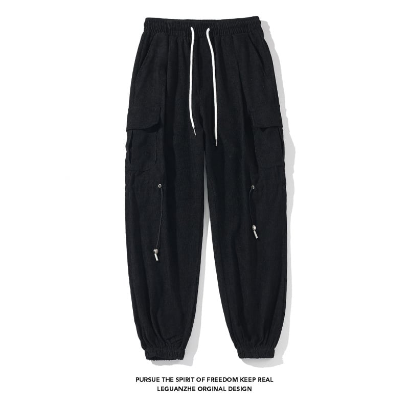 [BIGEMAN Series] ★Casual Pants★ 2color, 3/4 length bottoms, trousers, unisex, men's, large size, slimming, black, blue, stylish