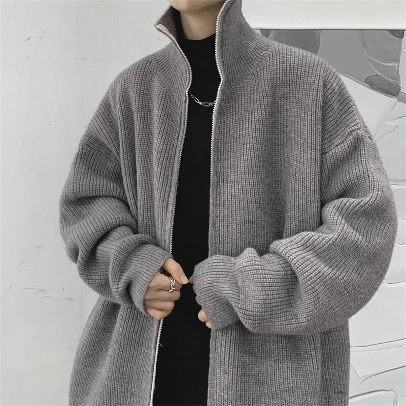 [Emeisa Series]★Sweater★ 4color Knit Tops Outerwear Cardigan Unisex Men's Solid Color Easy to Match