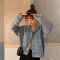 Load image into Gallery viewer, [Mikiko Series]★Denim Jacket★ Outer Jeans Short Length Fashion Easy to Match Blue Blue
