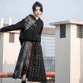 Load image into Gallery viewer, [Kyodo Series]★China style skirt★Bottoms Unisex Men's Switching Text Pattern Black Black Slit
