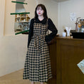 Load image into Gallery viewer, [Dong Xiaojie Series] ★Checked dress★ Large size, fake layered, slimming, retro, cute, easy to match
