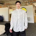 Load image into Gallery viewer, [Illustrated Series] ★China Style Shirt★ 2color Tops Long Sleeve Shirt Unisex Men's China Button Fringe Black White
