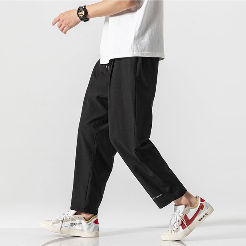 [BIGEMAN Series] ★Casual Pants★ 4color Nine-quarter length bottoms pants Unisex Men's Large size Simple Blue Black Green Gray