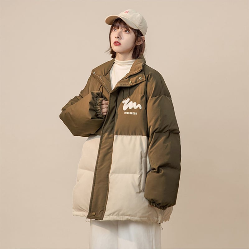 [Suikoishi Series] ★Winter coat★ Cotton coat outerwear 3color Unisex Men's color scheme Casual SML XL 2XL