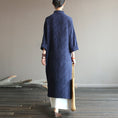 Load image into Gallery viewer, [Song Dynasty Series]★Chinese style dress★ Long length Cotton linen Improved Tang suit Cotton linen Navy Red Brown Free size
