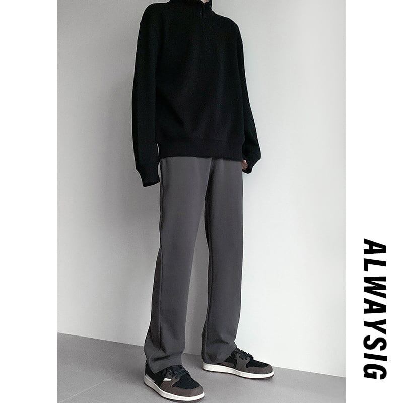 [BIGEMAN Series] ★Casual Pants★ 2color Bottoms Pants Unisex Men's Black Gray Plain