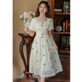 Load image into Gallery viewer, [Jinkyoku Series] ★One Piece★ Embroidered Dress, Short Sleeve, Cute, Ladies, Date, Designed, Improves Temperament, Stylish
