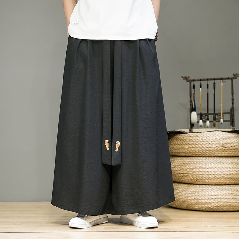 [Small Trouble Series]★China Style Pants★ 5color Bottoms Unisex Men's Large Size Gaucho Pants