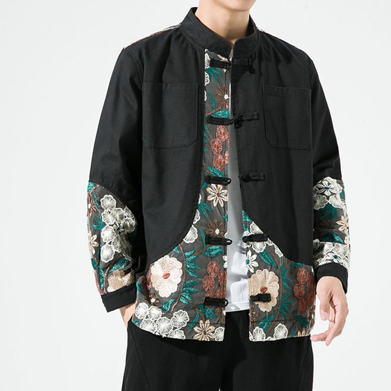 [Kimitsu Series] ★China style jacket★ Quilted Warm 2color Unisex Men's Embroidery China button