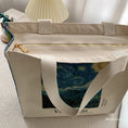 Load image into Gallery viewer, [Andcici Series]★Bag★ Tote bag Large capacity Oil painting style Starry sky Beige Blue Blue Date Commuting to school
