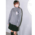 Load image into Gallery viewer, [Kokaisha --- Taiko series] ★China style sweater★ Tops Thick and warm High neck Gray Gray
